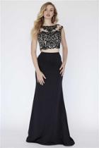 Jolene Collection - 18007l Two Piece Illusion Bateau Evening Dress