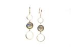 Tresor Collection - Rainbow Moonstone & Labradorite Triple Dangle Earrings In 18k Yellow Gold