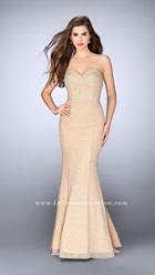 La Femme - Embellished Strapless Sweetheart Mermaid Long Evening Gown 24137