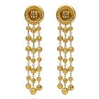 Ben-amun - Gold & Pearl Long Tassel Clip On Earrings
