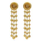 Ben-amun - Gold & Pearl Long Tassel Clip On Earrings