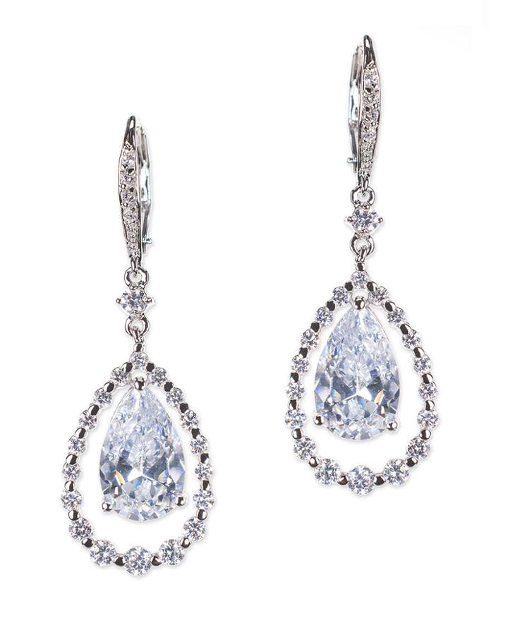 Cz By Kenneth Jay Lane - Swinging Pear Leverback Earring