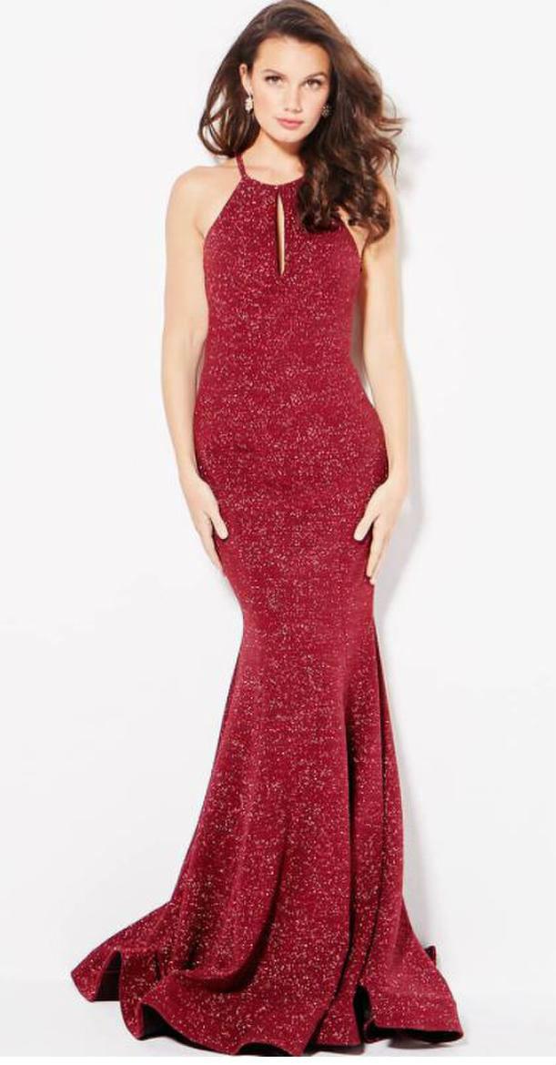 Jovani - 52144 Glitter Jersey Cutout Mermaid Gown