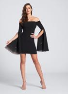 Ellie Wilde - Ew21729s Long Bell Sleeve Mini Dress