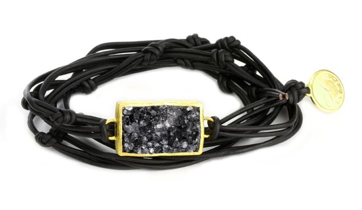 Nina Nguyen Jewelry - Bardot Black Druzy Vermeil Bracelet