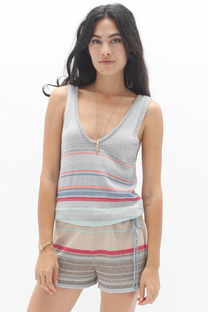 Goddis - Travis Knit Romper In Petal Dust