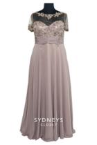 Sydney's Closet - Sc4039 Plus Size Dress In Taupe