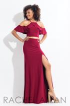 Rachel Allan - 6197 Two-piece Ruffled Off Shoulder Dress