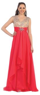 Cap Sleeve Beaded Open Back Dress