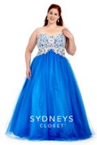 Sydney's Closet - Sc6009 Plus Size Dress In Royal