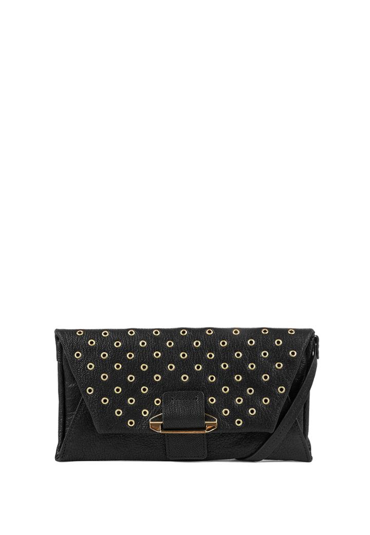 Kooba - Ruby Wallet Xbody In Black W/ Gold Grommets