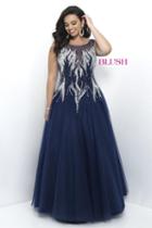 Blush Too - Sleeveless Embellished A-line Evening Gown 9306w