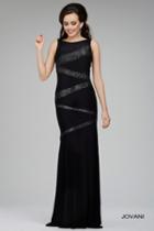 Jovani - Stunning Bateau Neckline Dress With Beaded Bodice 24743