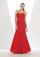 Sweetheart With Beaded Lace Applique Trumpet Dress