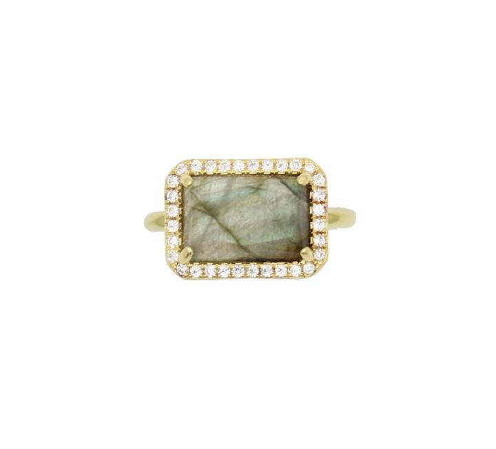Rachael Ryen - Baguette Pave Ring - Labradorite