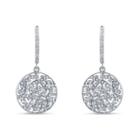 Tresor Collection - Signature Logo Diamond Earrings On A Huggies In 18k White Gold