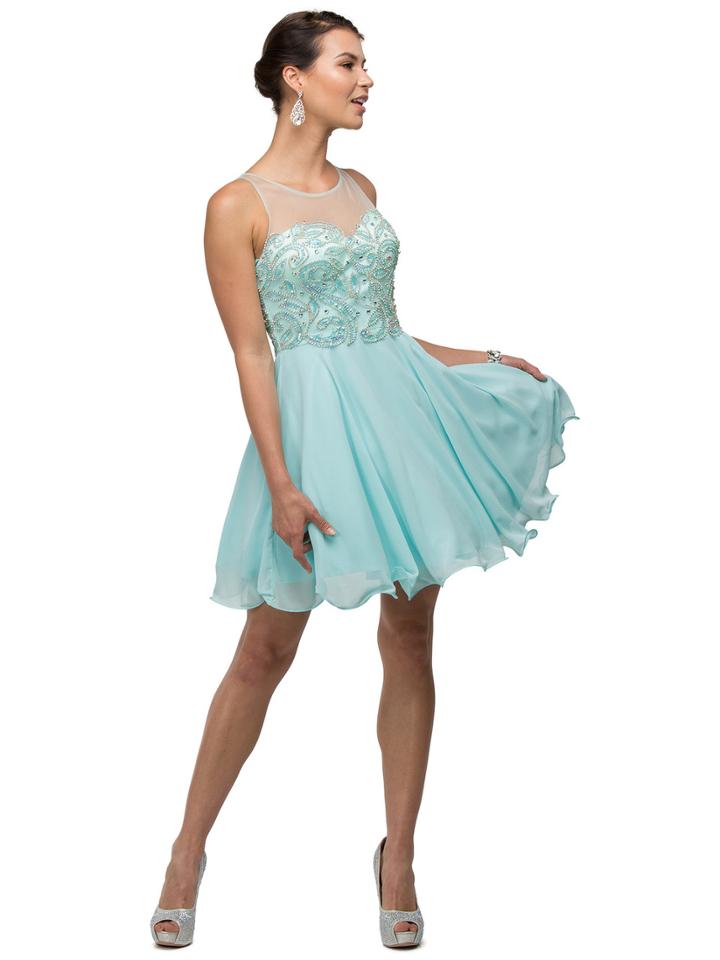 Amiable Illusion Sweetheart Embellished Bodice Short Dress