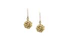 Tresor Collection - Rose Cut Raw Organic Diamond Sphere Ball Earrings 18k Yellow Gold
