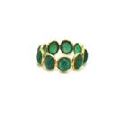 Tresor Collection - Emerald Oval Ring Bands In 18k Yellow Gold