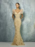 Beside Couture By Gemy - Bc1296 Wide Ruffled Shoulder Mermaid Gown