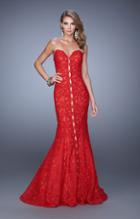 La Femme - 20570 Sheer Inset Lace Gown