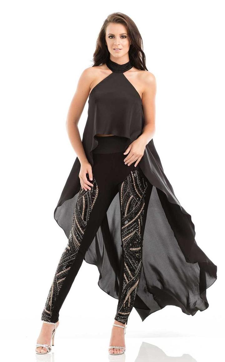 Johnathan Kayne - 7063 Halter Embellished Pantsuit
