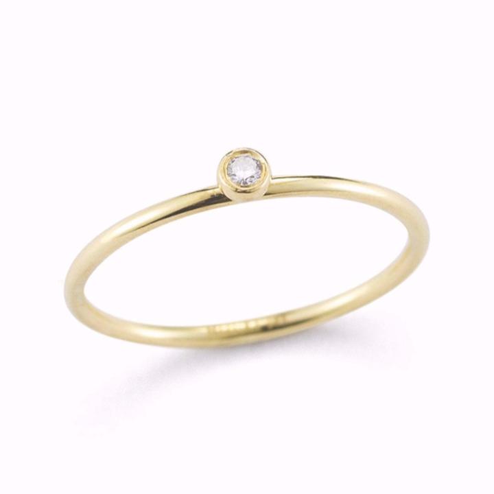 Margaret Elizabeth - 14k Yellow Gold Band Ring With Single Diamond