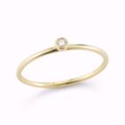 Margaret Elizabeth - 14k Yellow Gold Band Ring With Single Diamond