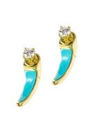 Cz By Kenneth Jay Lane - Turquoise Front-to-back Earrings
