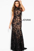 Jovani - 54807 Sequined High Halter Sheath Dress