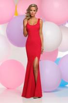 Zoey Grey - Lace Embellished Scoop Neck Trumpet Dress 30984