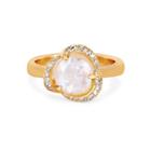 Logan Hollowell - Moonstone Bloom Ring With Diamonds Small