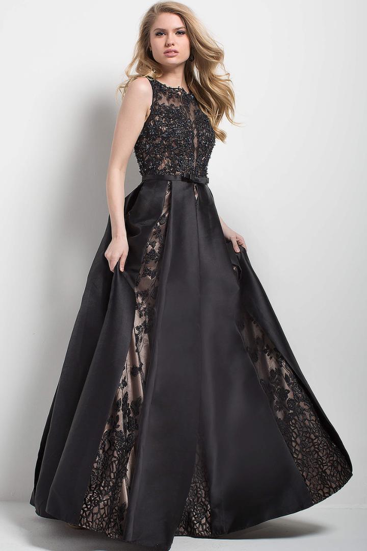 Jovani - 51240 Lace Embellished Bateau Ballgown