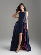 Madison James - 18-620 Halter Neck Mikado High Low Gown