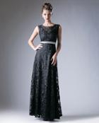 Cinderella Divine - Bateau Neck Sleeveless A-line Lace Dress