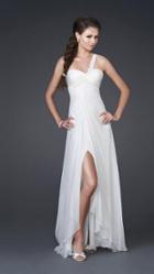 La Femme - Floral Beaded One Shoulder Strap Sweetheart Chiffon A-line Gown 15161
