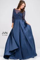 Jovani - Jvn48833 Beaded Sheer Lon Sleeves Pleated Ballgown