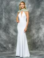 Colors Dress - 1676 Beaded High Neck Long Gown