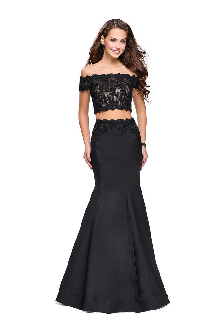 La Femme - 25583 Two Piece Off-shoulder Mikado Gown