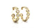 Tresor Collection - Raw Organic Diamond Slice & Colorless Brilliant Diamond (3.04 Cts) Hoop Earrings In 18k Yellow Gold