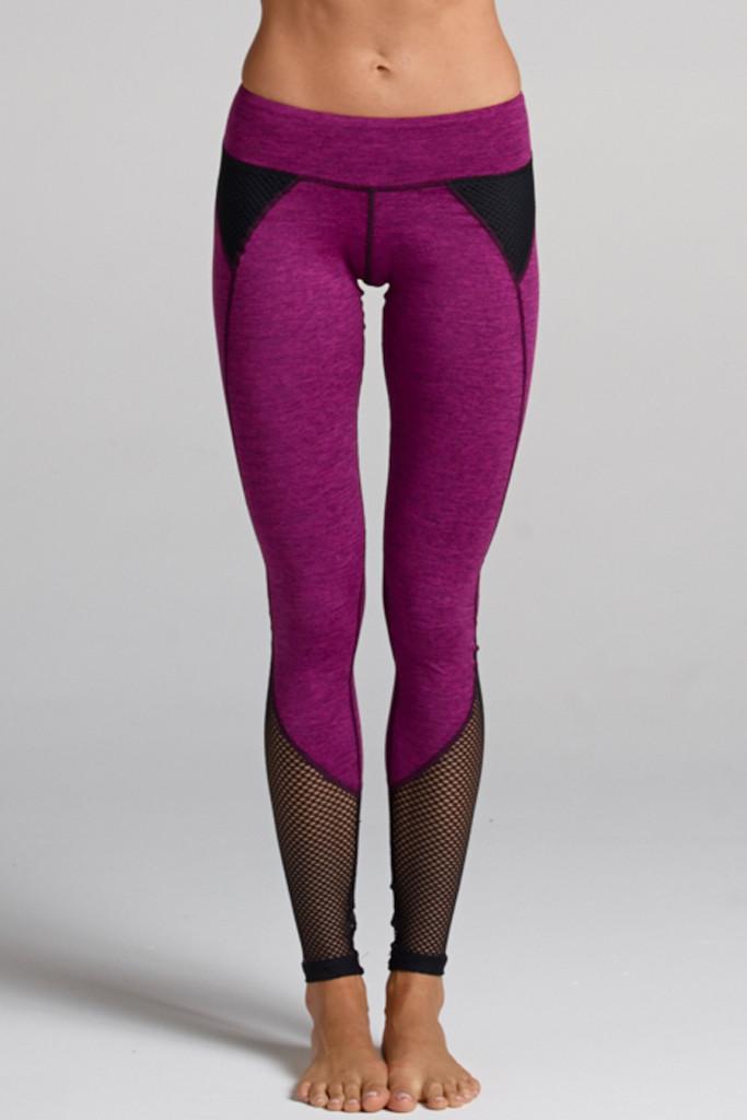 Chichi Active - Demi Mesh Panel Legging In Heather Dye