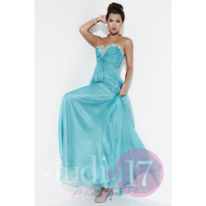 Studio 17 - Rhinestone Beaded Sweetheart Long Gown 12492