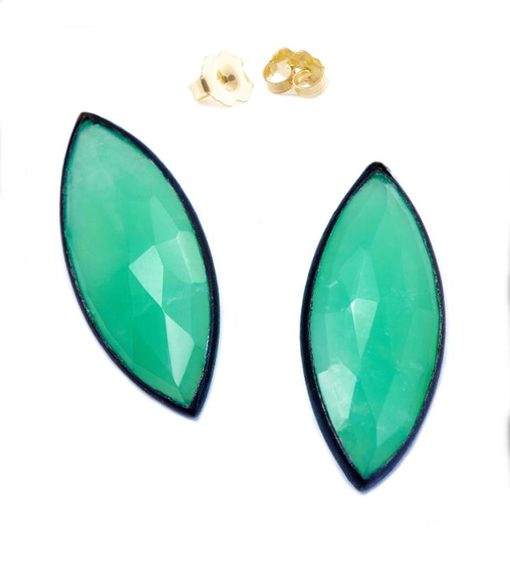 Nina Nguyen Jewelry - Petite Marquise Black Oxidized Studs