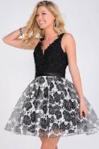 Jovani - Jvn47920 Beaded Lace Floral Cocktail Dress