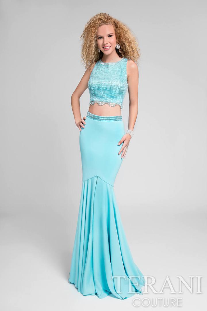 Terani Prom - Two-piece Ornate Bateau Mermaid Gown 1711p2687