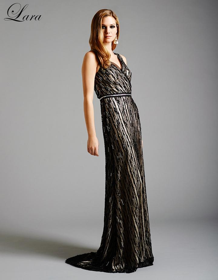 Lara Dresses - 8126 In Black/nude
