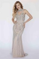 Jolene Collection - 18311 High Neck Embellished Sheath Gown
