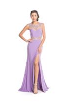 Aspeed - L1626 Embellished Illusion Bateau Fitted Prom Dress