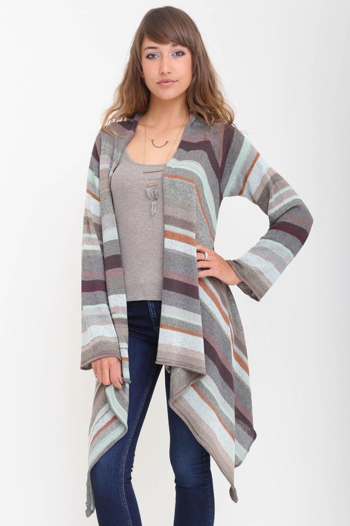 Goddis - Naples Wrap Sweater In Sea Cadet