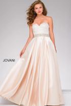 Jovani - Floral Lace Bodice Sweetheart Ballgown 47738